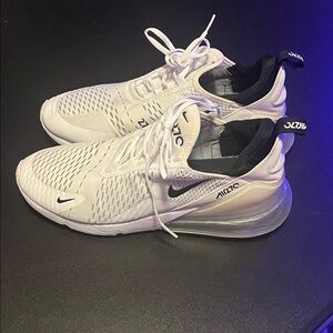 Nike White and Black Air Max 270 Sneakers